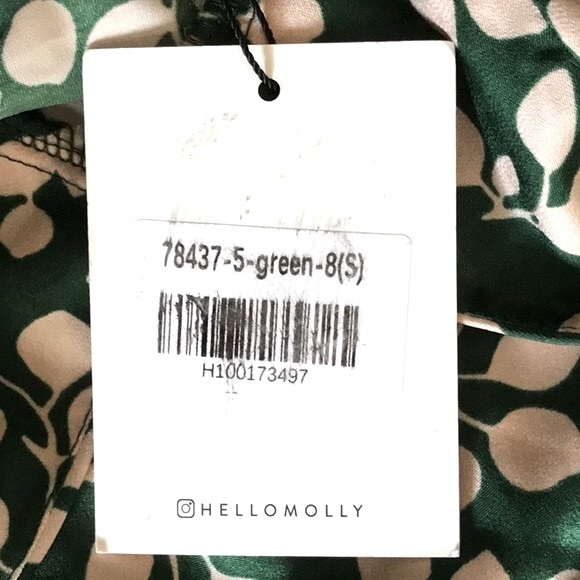 NWT Hello Molly Green and Tan Leaf Printed Strap Maxi Dress Size 4 - Picture 15 of 16